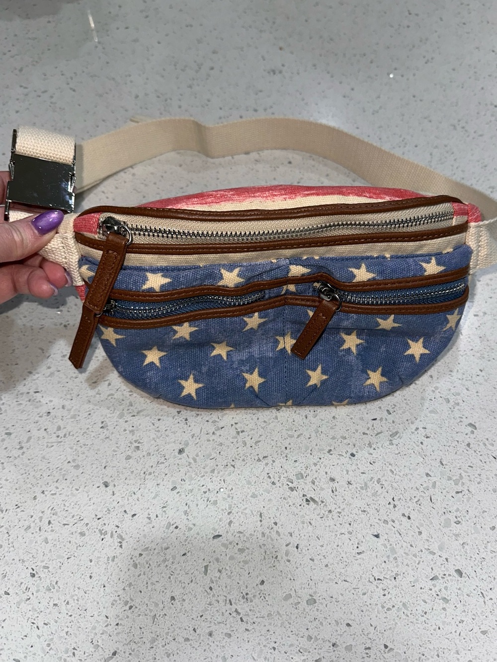 Mad Love Stars & Stripes American Flag Fanny Pack Belt Bag Adjustable